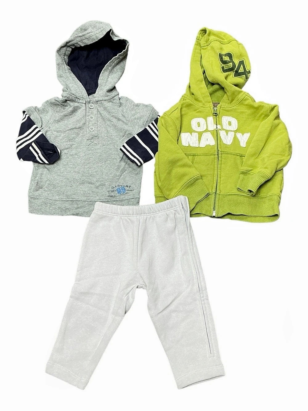 Kids Hoodie & Jogger Set in Gray & Green
